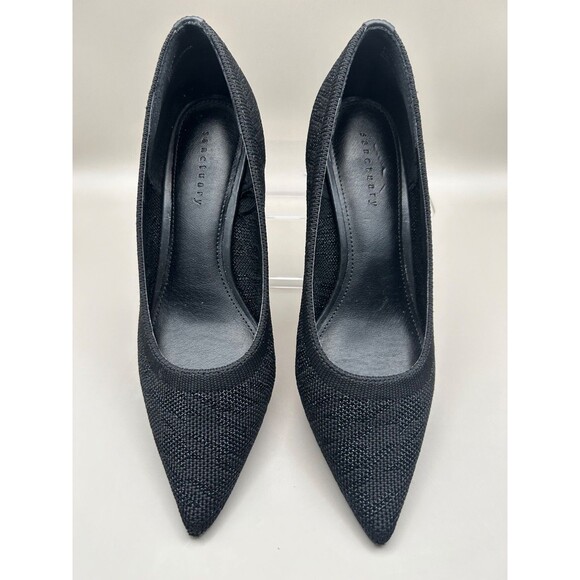 Sanctuary Perky Women's Fabric Pointed Toe Wedge Pump Black 6M New - Picture 4 of 7